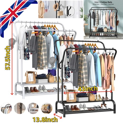 Heavy duty double clothes - clothes, rail