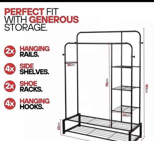 Heavy duty clothes rail with - duty,