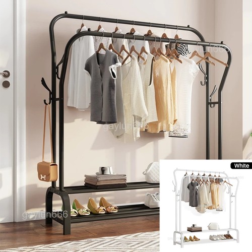 Metal double clothes - clothes, rail