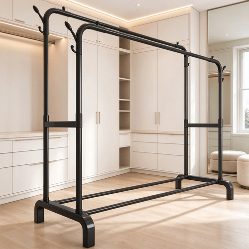Heavy duty double rail - rail, clothes