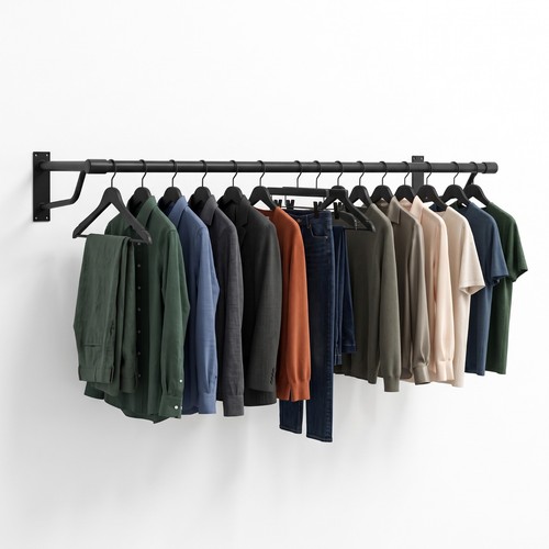 Wall mounted clothes rail - wall,
