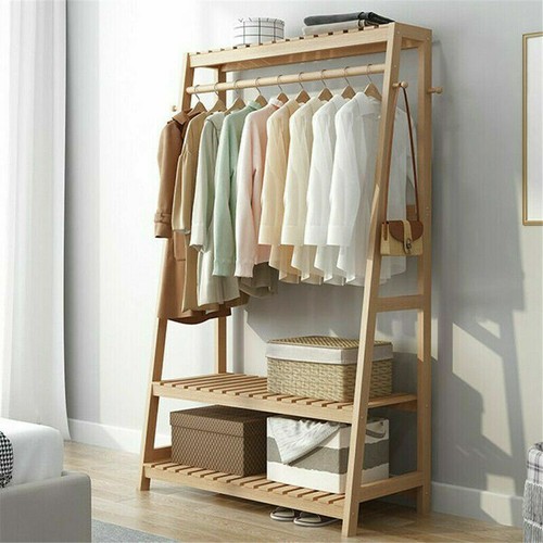 Bamboo clothes rail - clothes, rack