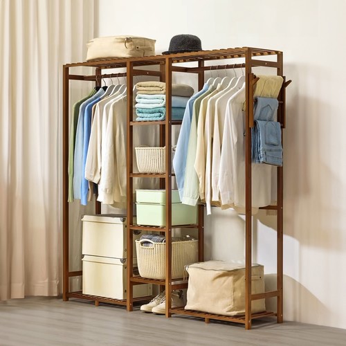 Wooden clothes rail rack - wooden,