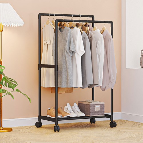 Movable metal clothes rail - clothes,