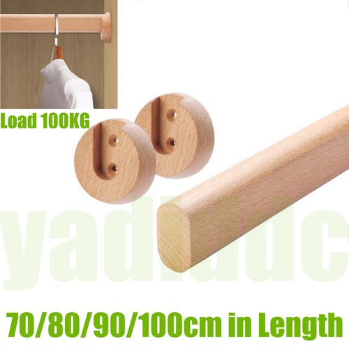 Wooden wardrobe rod rail - wardrobe,