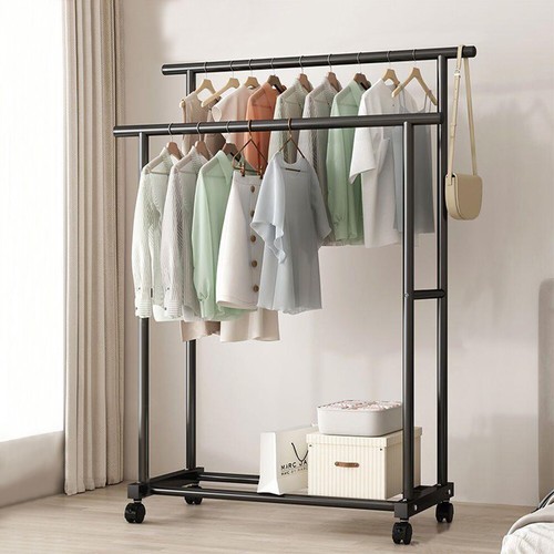 Steel double clothes - double, rack