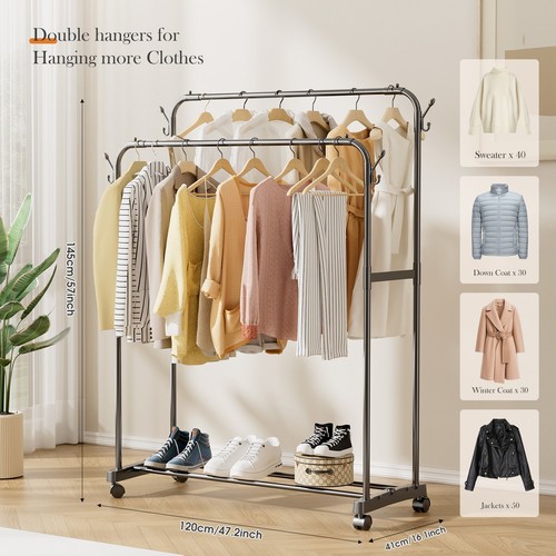 Heavy duty double clothes rail - duty,