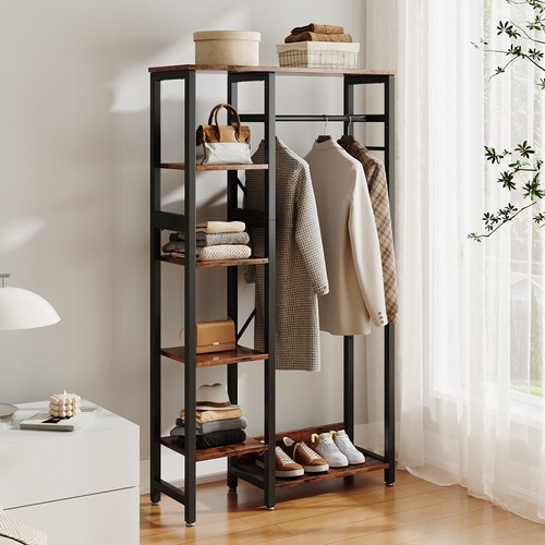 Open wardrobe clothes rail - clothes,