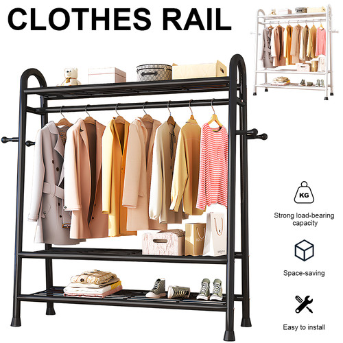 Heavy duty double clothes - heavy, rail