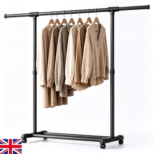 Single rod metal garment rack - metal,
