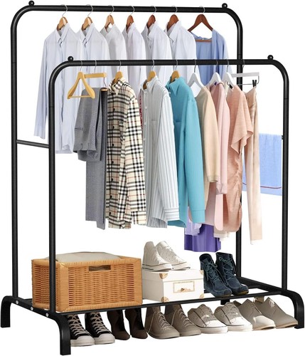 Clothes rail metal double - rail, pole