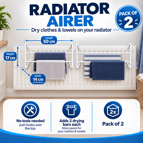 Bar radiator airer - airer, white
