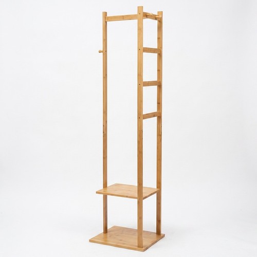 Narrow bamboo clothes rail - bamboo,
