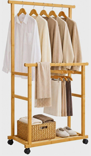 Bamboo clothes rail - rail, garment