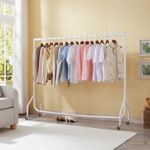 Heavy duty white clothes rail - duty,