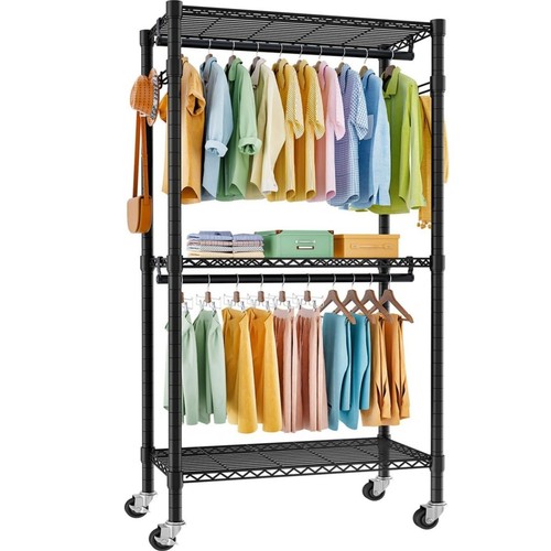 Double clothes rail rack heavy - double,