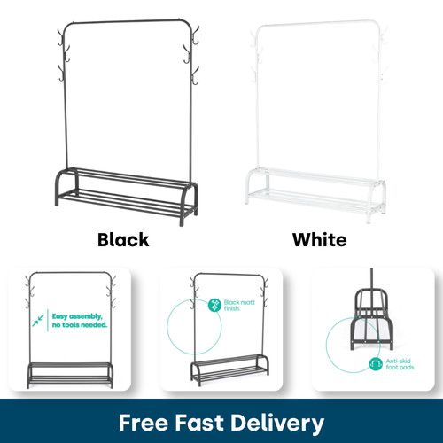 Livivo clothes rail with shoe - clothes,